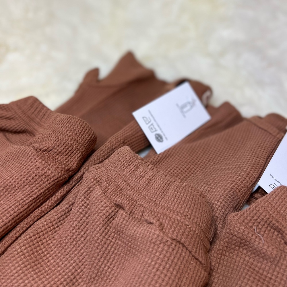 Hazelnut Hugs, Waffle Knit, Two-Piece Set - Picture 5 of 6